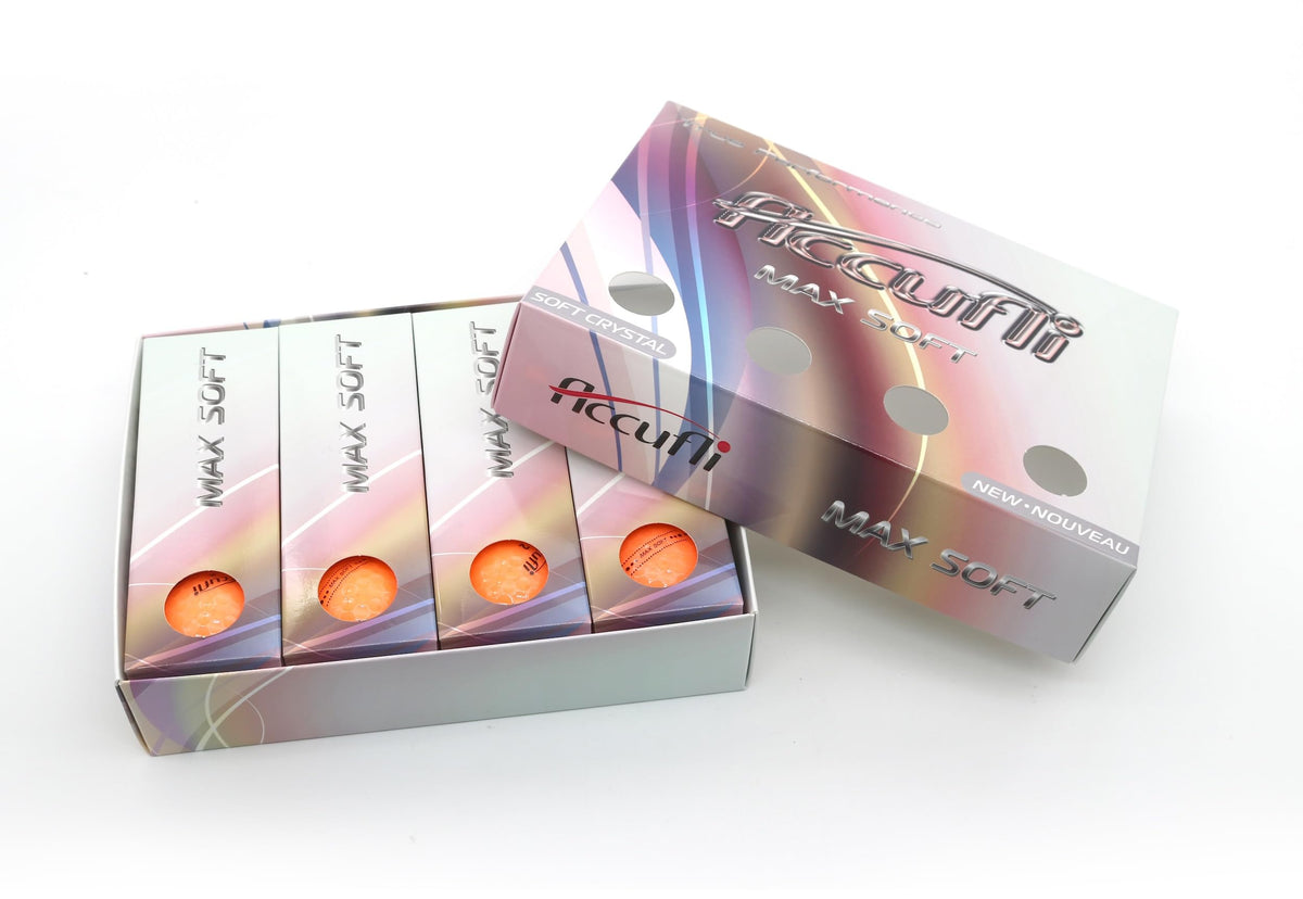 ACCUFLI Max Soft golf ball with crystal orange cover for enhanced visibility