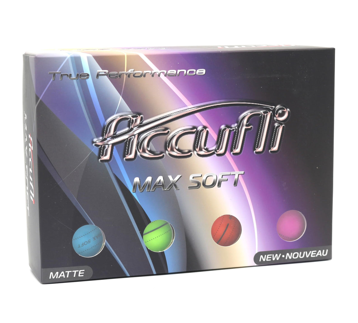 ACCUFLI Max Soft matte finish ball in mid-air demonstrating visibility and stable flight.
