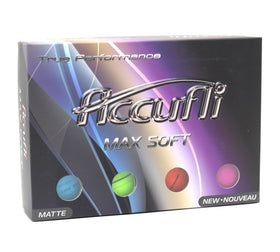ACCUFLI Max Soft matte finish ball in mid-air demonstrating visibility and stable flight.