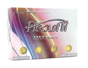Aerodynamic dimples on ACCUFLI Max Soft improve flight and stability.