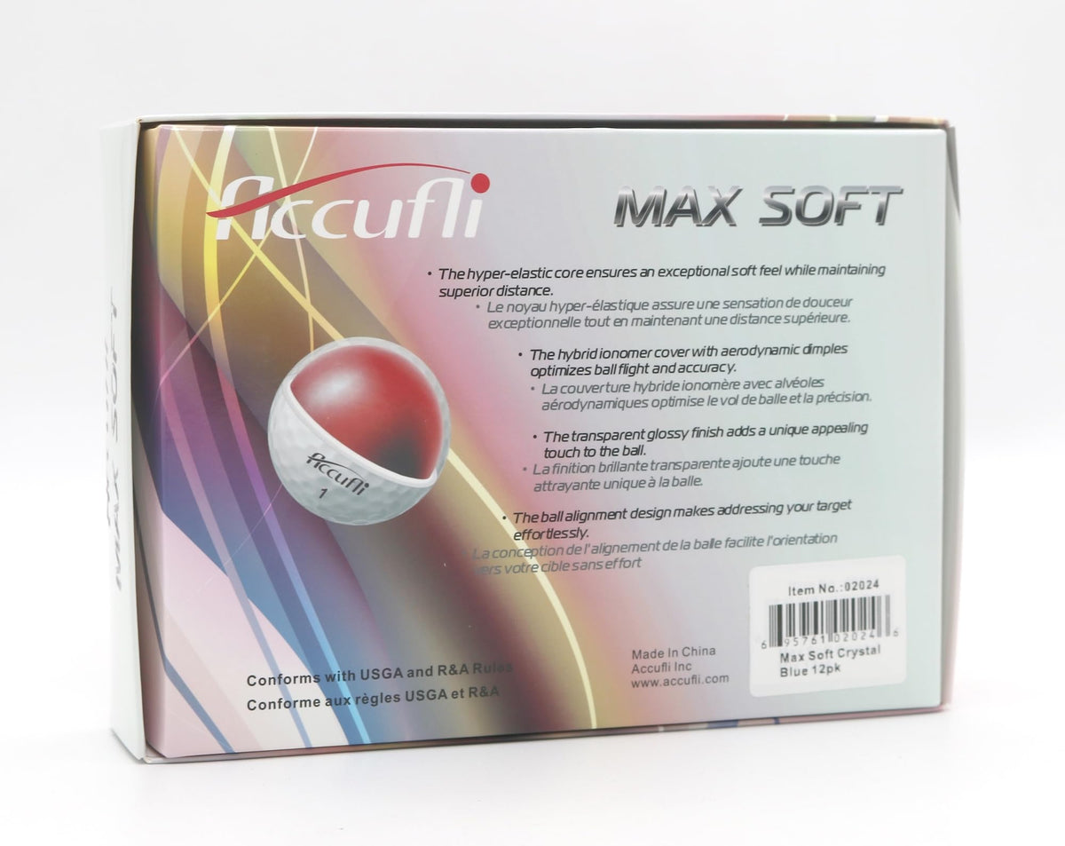 ACCUFLI Max Soft golf balls have aerodynamic dimples to help stable, accurate ball flight