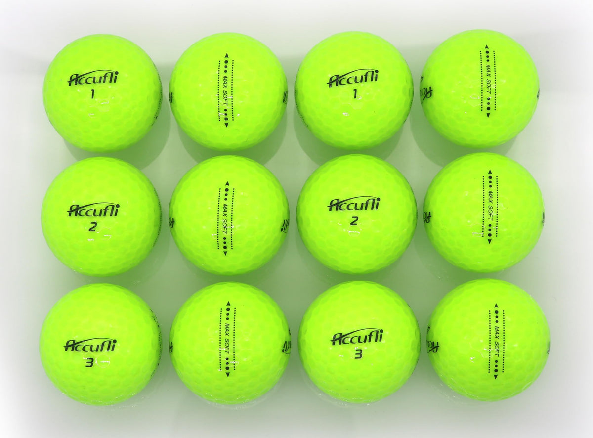 ACCUFLI Max Soft Golf Balls crystal-face and core emphasize durability and responsive distance