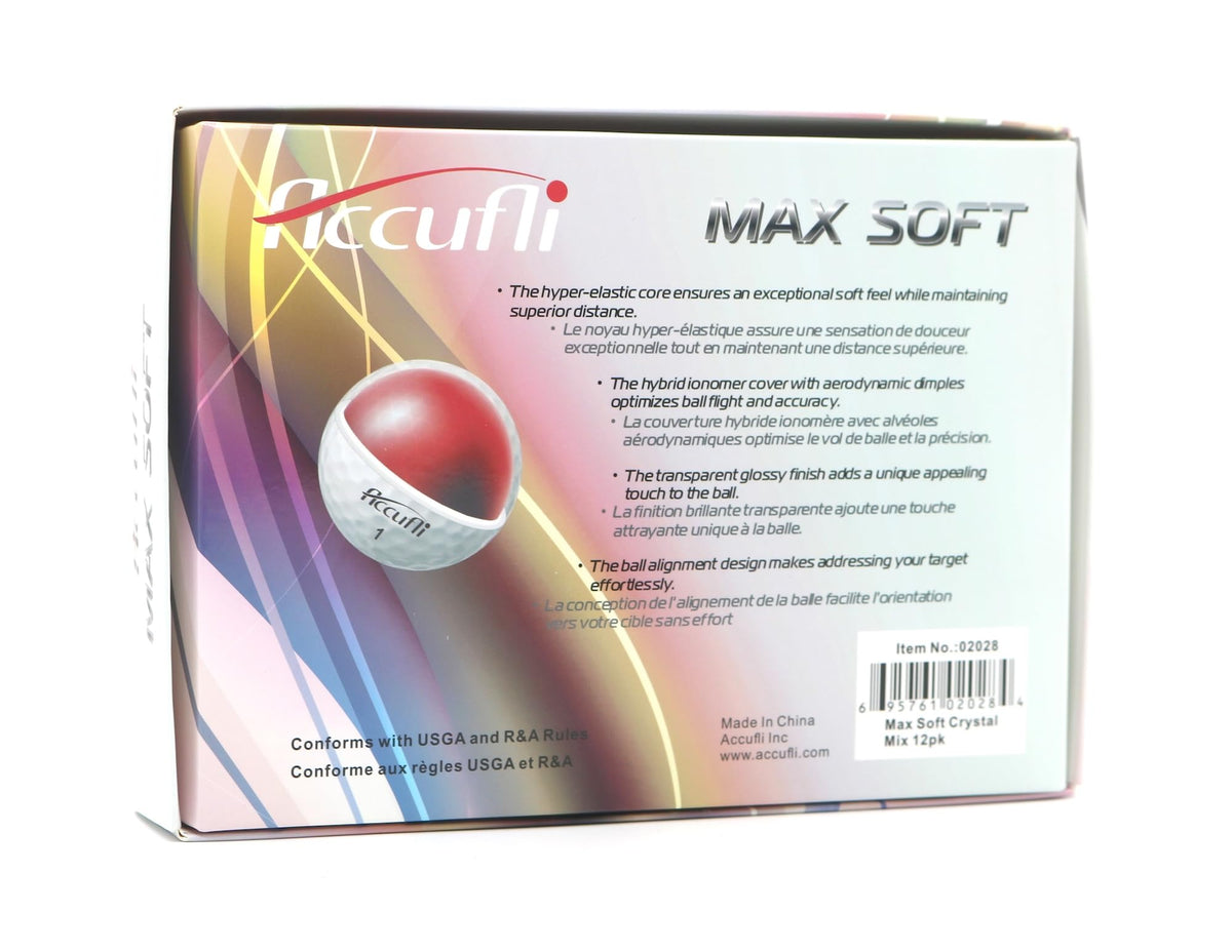 Easy target alignment cue on ACCUFLI Max Soft Golf Balls for consistent aiming.