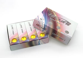 ACCUFLI Max Soft golf balls with crystal yellow cover for visibility and soft feel.