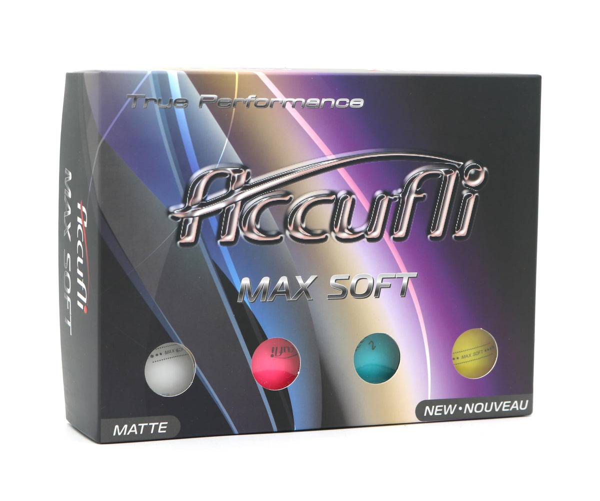 ACCUFLI Max Soft golf balls with matte finish for improved visibility on the fairway