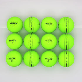 ACCUFLI Max Soft matte green balls in flight showing distance potential