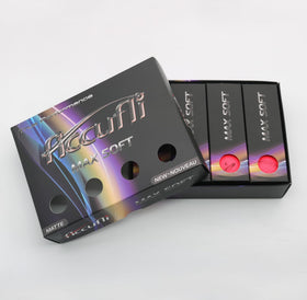ACCUFLI Max Soft matte pink ball cover detail showing soft feel