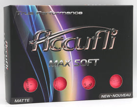 ACCUFLI Max Soft golf balls matte pink front view for performance and style