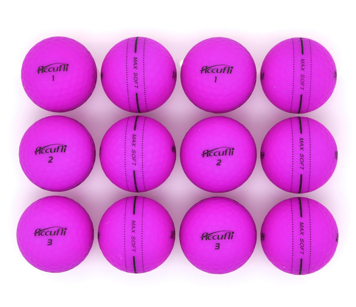 ACCUFLI Max Soft balls with alignment design improve aim and consistency at the greens.