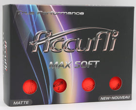 ACCUFLI Max Soft matte red golf balls with cover improve visibility and feel.