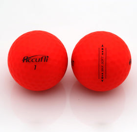 ACCUFLI Max Soft matte red finish increases greenside spin and visibility.