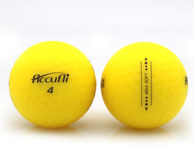 ACCUFLI Max Soft golf balls showing alignment design to boost aiming consistency.