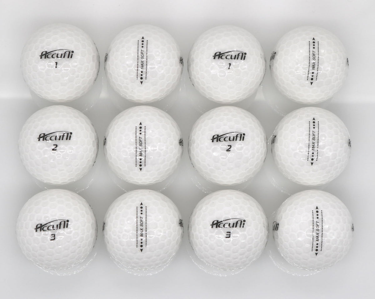 ACCUFLI Max Soft ball highlighting ultra-soft core for responsive greenside control.