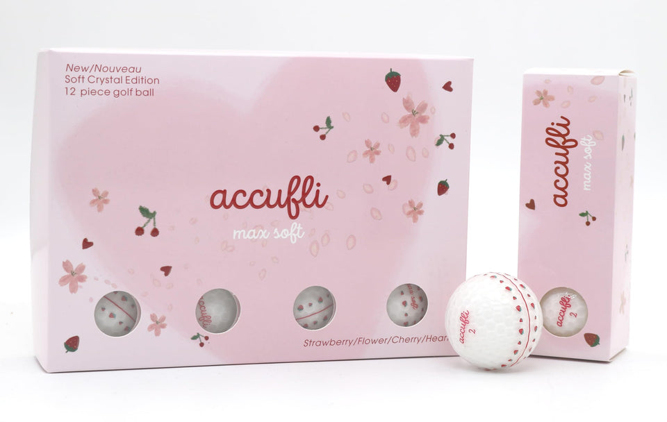 ACCUFLI Max Soft Icon golf balls with crystal cover for premium feel.