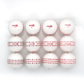 ACCUFLI Max Soft Icon golf balls showing 360° track alignment for easier aiming.