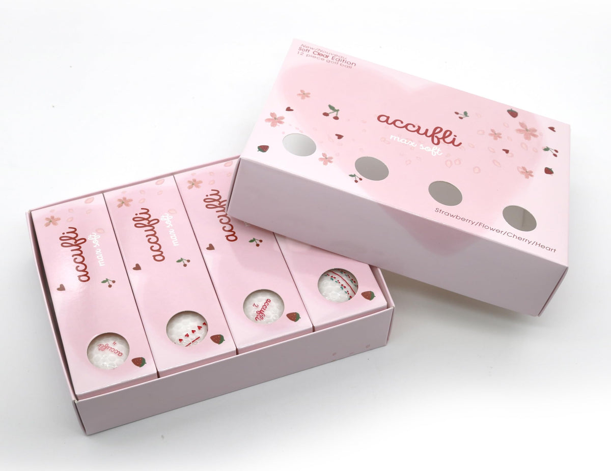 ACCUFLI Max Soft Icon golf balls featuring aerodynamic dimples for stable flight.