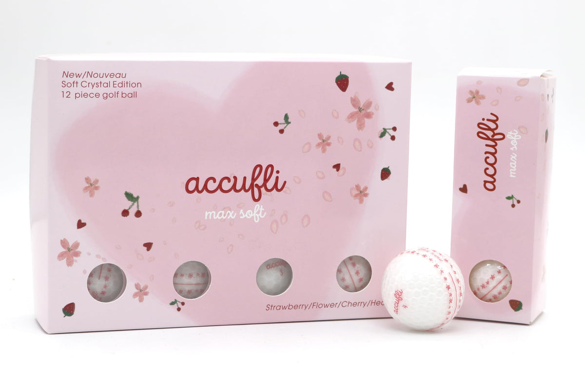 ACCUFLI Max Soft Icon Flower 12PK ball with crystal cover adds premium style and soft feel.