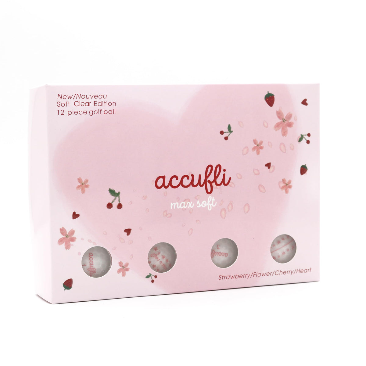 ACCUFLI Max Soft Icon with hybrid ionomer cover improves ball flight and control.