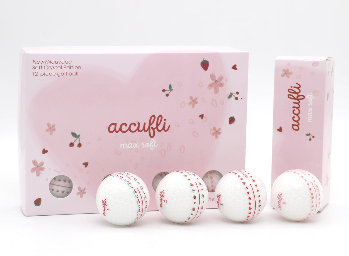 ACCUFLI Max Soft Icon golf balls with a crystal cover for premium look and feel.