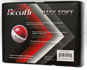 ACCUFLI Max Soft ionomer cover with aerodynamic dimple design for flight