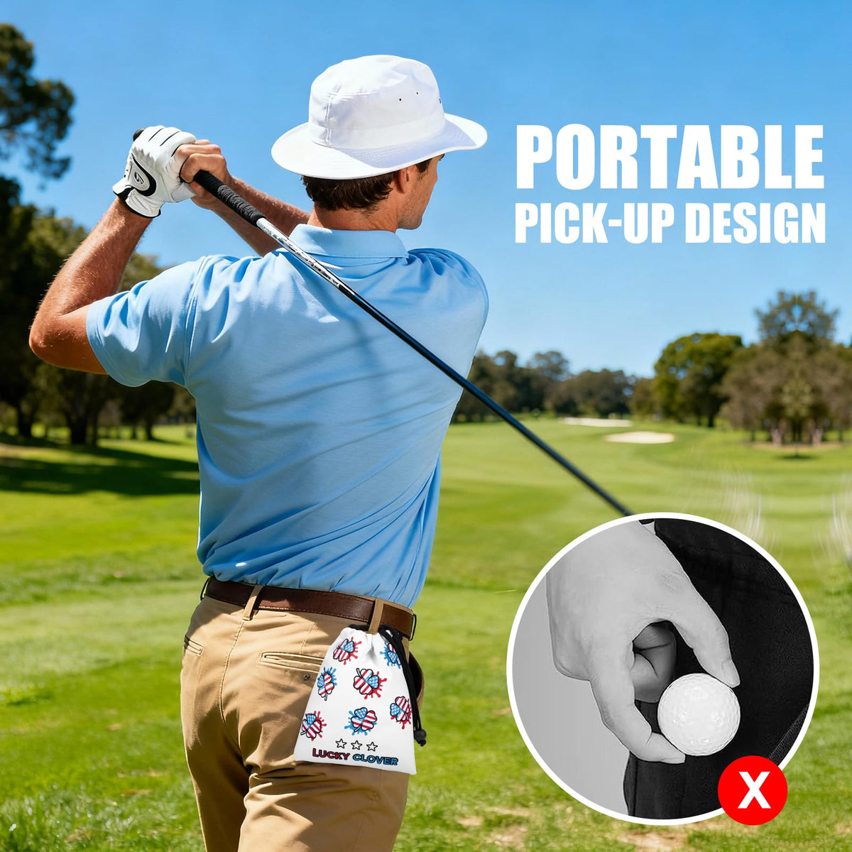 Acebirdie attaches easily to bags or belts for quick reach.
