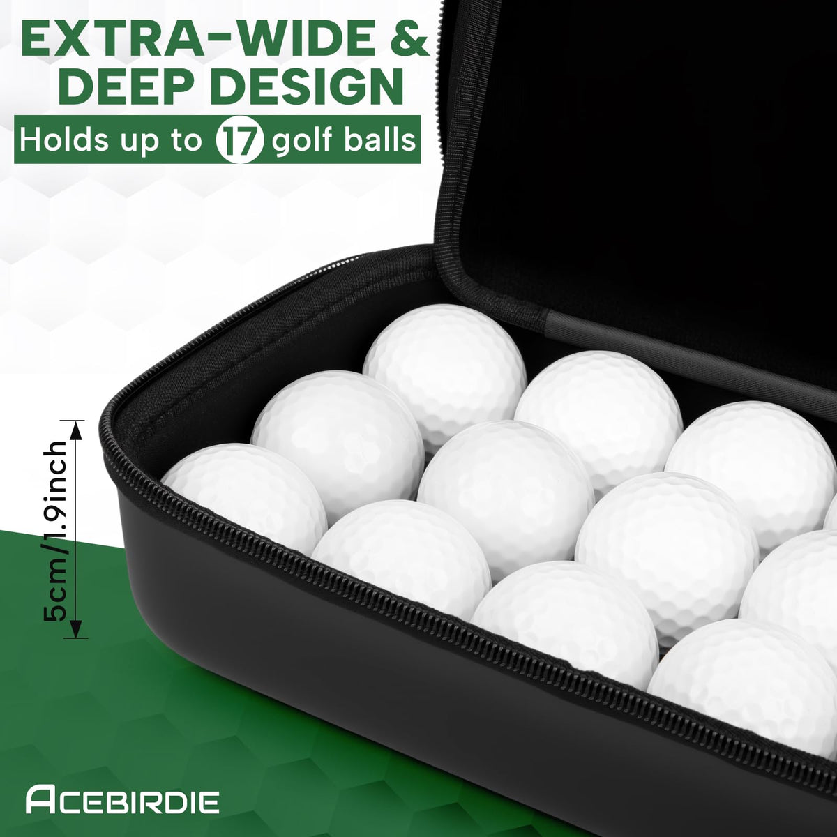 Acebirdie Golf Glove Holder Case carabiner attachment for easy clipping.
