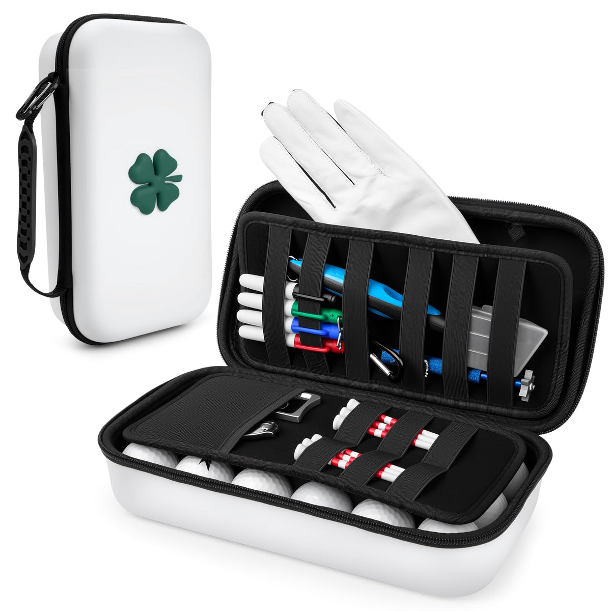 Acebirdie Golf Glove Holder Case with structured interior for gloves and accessories.