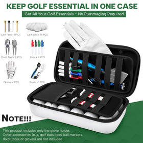 Internal mesh pocket and tee holder keep tees and tools accessible.