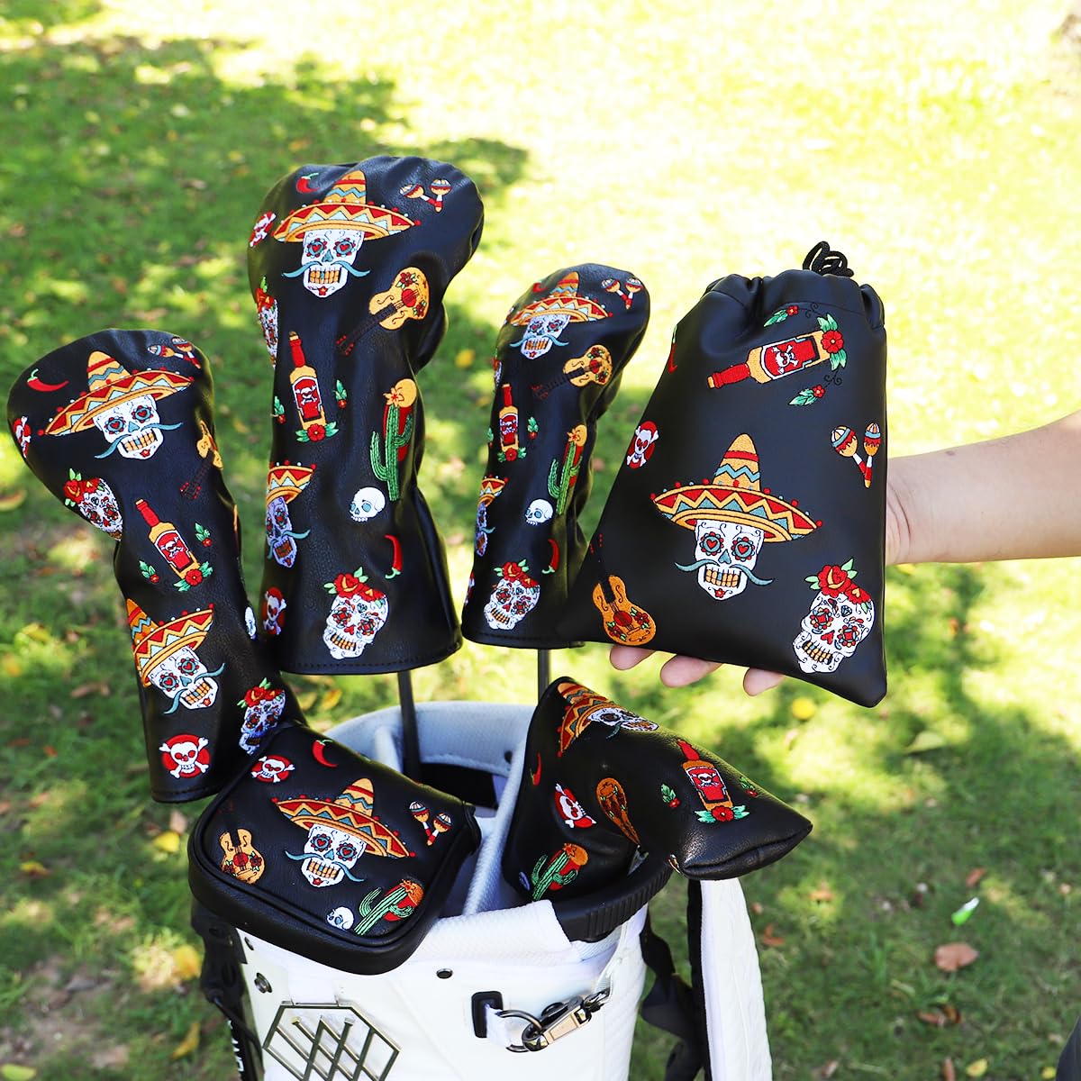 Acebirdie leather golf pouch with soft lining protects essentials during rounds.