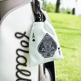 Acebirdie leather golf pouch with soft lining protects valuables during rounds.