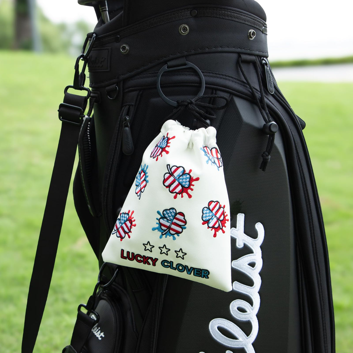 Acebirdie leather golf pouch showcases quality and durability for on-course use.