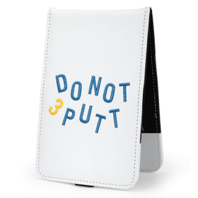 Acebirdie leather golf scorecard holder front view with stylish embroidery and all-weather protection.