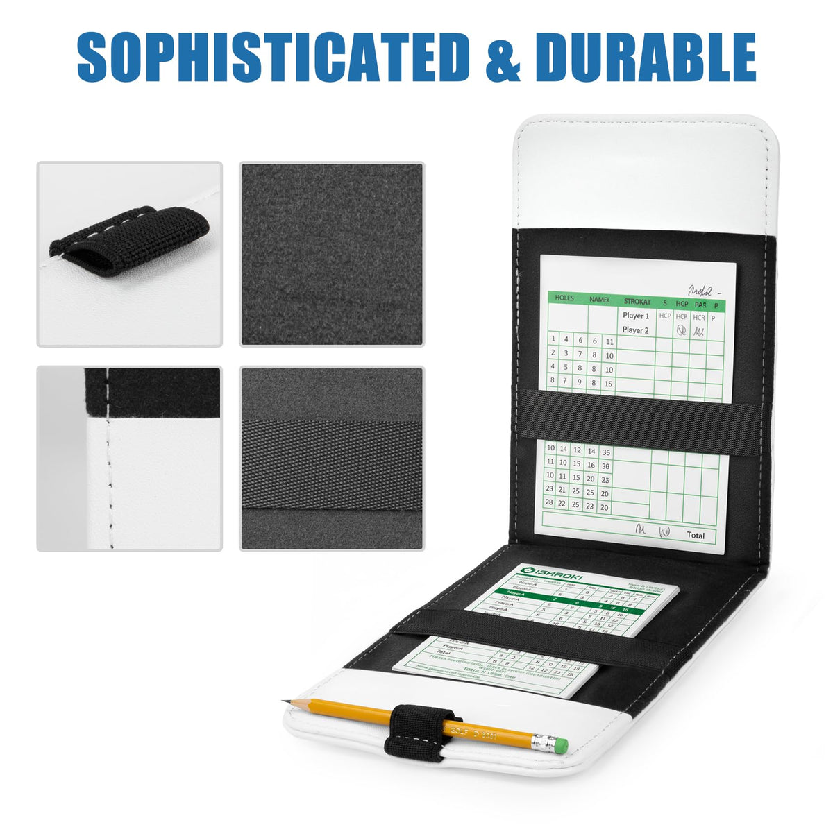 Acebirdie scorecard holder interior organization with card slot and refill pocket.