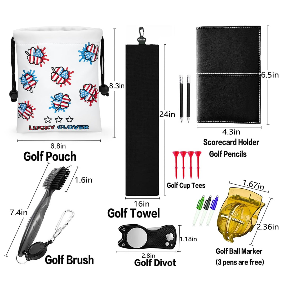 Acebirdie sugar skull embroidery creates a stylish golf accessory.