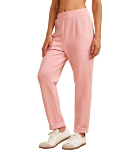 ACEGOLFS women's golf pants front view pink, lightweight fabric for all-day comfort.