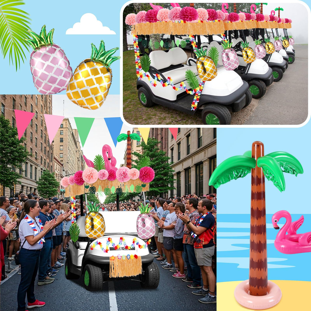 AceOrbit tissue paper flowers offer colorful luau accents