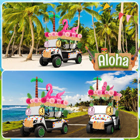 AceOrbit tropical leaves banner complements Hawaiian-themed decor