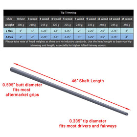 Acer Velocity Black 335 graphite shaft label highlighting ladies and senior flex design.