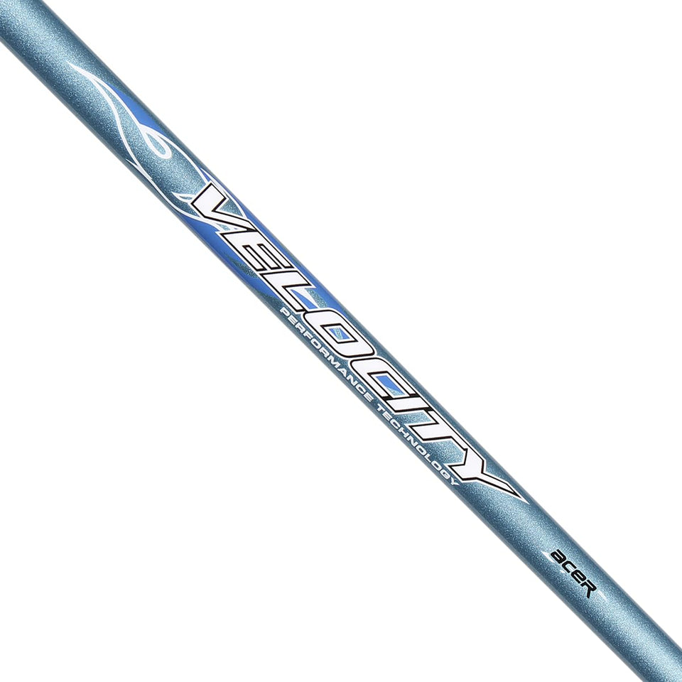 Acer Velocity light blue 370 graphite shaft irons, high launch and precise feel.
