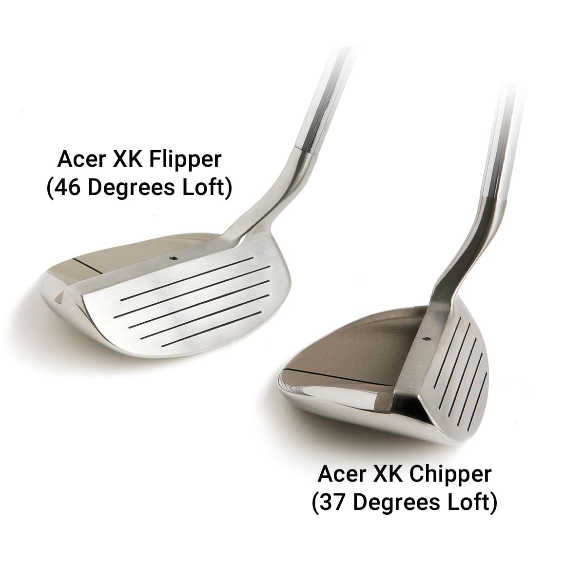Acer XK left-handed chipping 3-1 fly-to-roll concept on level terrain