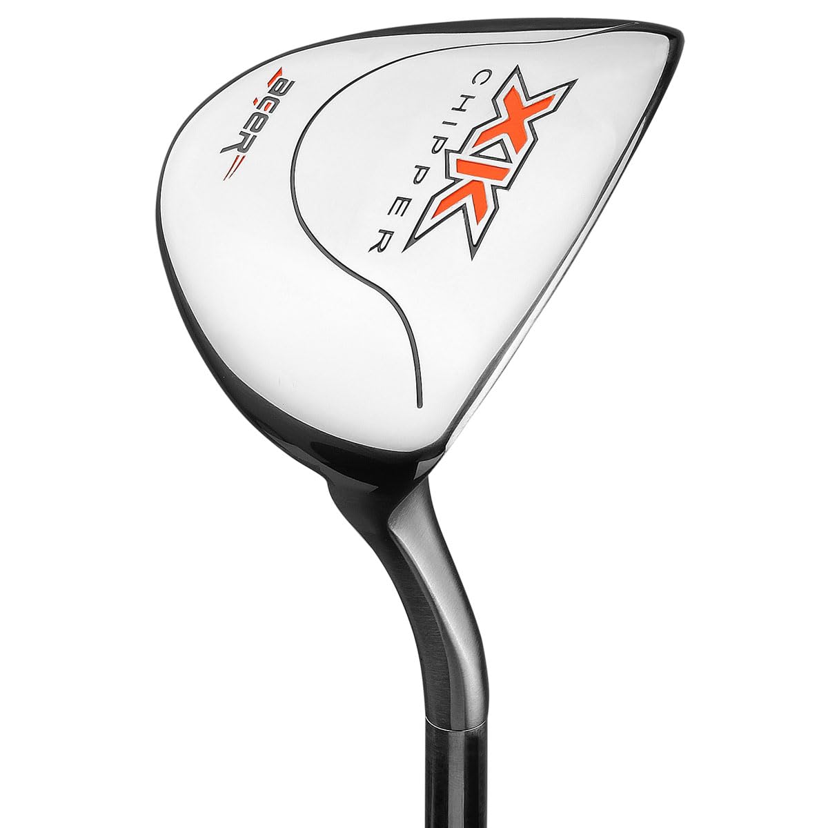 Acer XK left-handed chipping head close-up shows loft and alignment for short shots