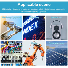 Acridine 12V 30A output powers high-current devices like motors and LEDs