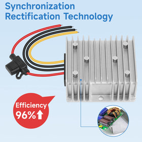 Acridine DC-DC output connectors in real-world setup.