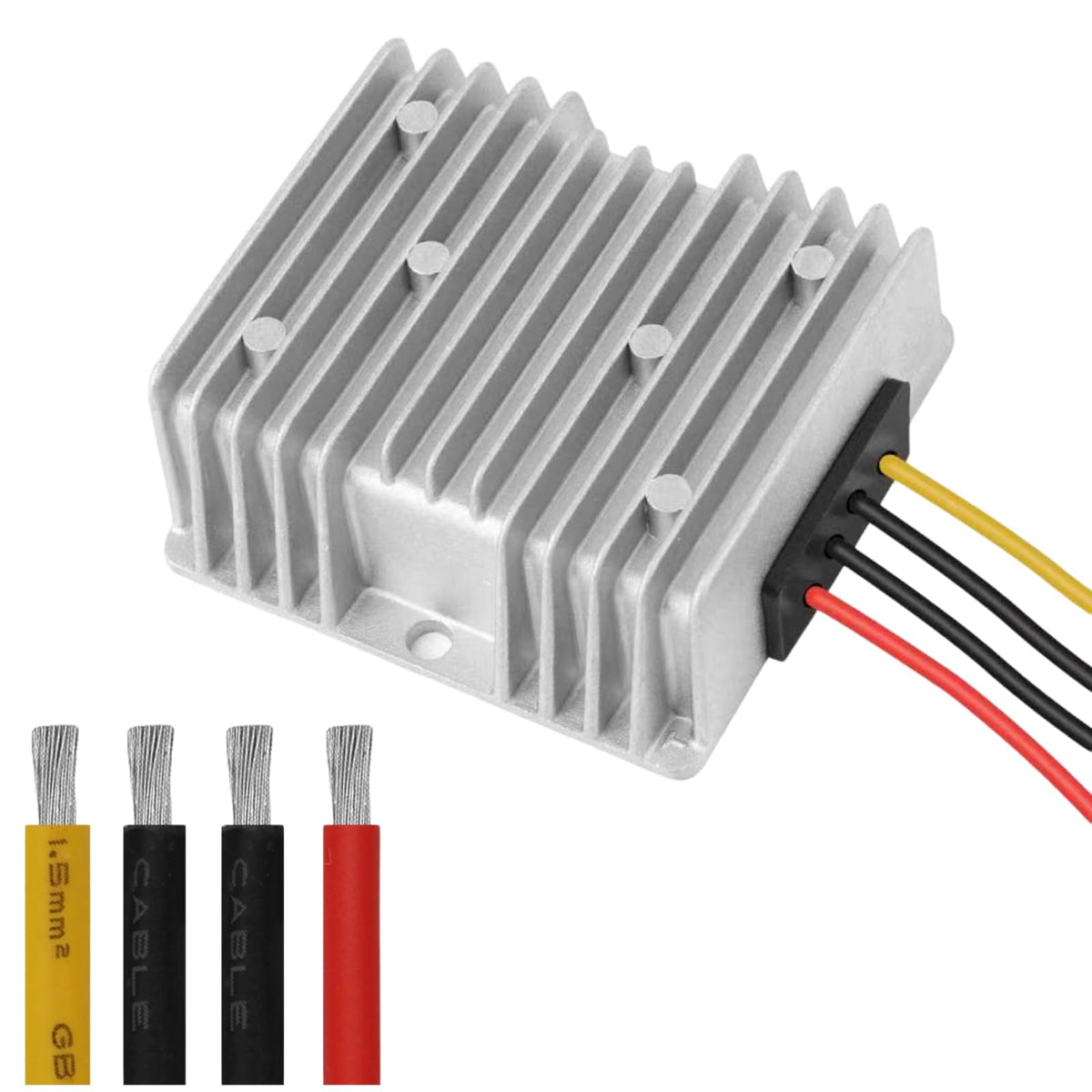Acridine buck converter front view powering stable 12V devices