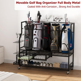 ActiveTrail golf bag storage rack drawer open reveals handy accessory storage for tees and gloves