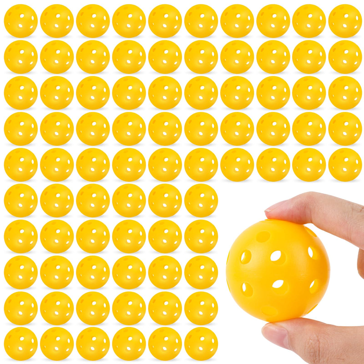Adecortalk yellow practice ball close-up highlighting durability and visibility.