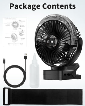 ADUST compact, versatile fan for golf carts, cruises, and travel