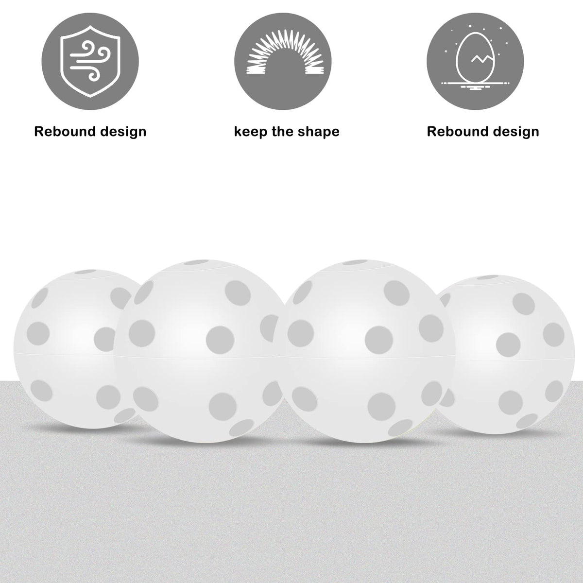 Adwikoso 42-6mm plastic golf balls for realistic practice visuals.