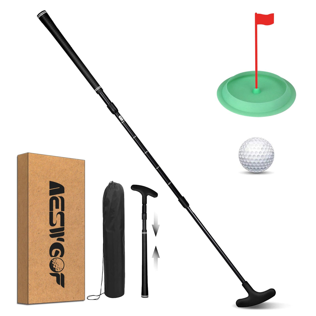 AESWGOF adjustable putter length for comfortable stance across ages.