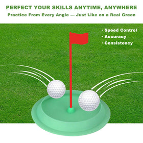 AESWGOF silicone putter head provides balanced contact on greens.